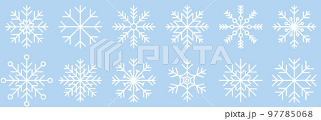 Snowflake variations icon collection. Snowflake icons set. Snowflake symbols. Snow icon. Frost winter background. Snowflakes ice crystal isolated. Vector illustration Snowflake variations icon collection. Snowflake icons set. Snowflake symbols. Snow icon. Frost winter background. Snowflakes ice crystal isolated. Vector illustration 97785068