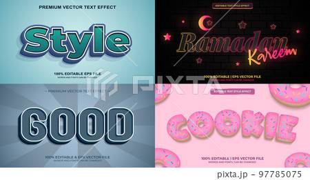Bundle of editable text effect design vector. Set of editable text effect design. Modern editable text effect vector design. Vector illustration Bundle of editable text effect design vector. Set of editable text effect design. Modern editable text effect vector design. Vector illustration 97785075