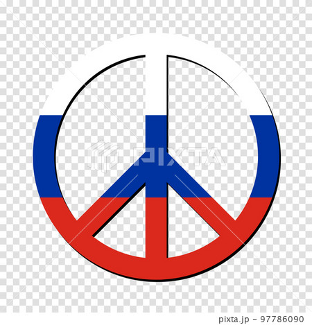 Russia flag in peace symbol. No war. Peaceful concept. Vector illustration 97786090