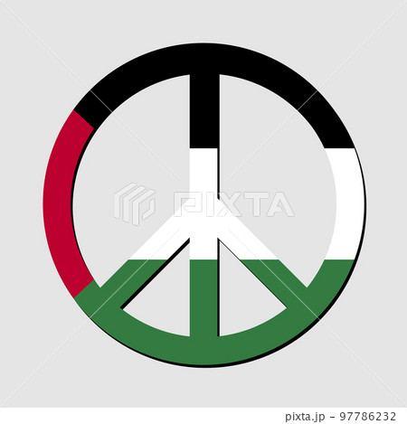 Palestine flag in peace symbol. No war. Peaceful concept. Vector illustration 97786232