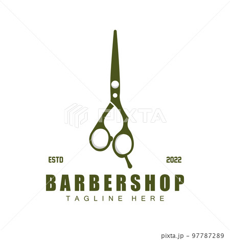 Scissors Logo Design, Barbershop Shaver Vector, Babershop Scissors Brand Illustration 97787289
