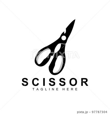 Scissors Logo Design, Barbershop Shaver Vector, Babershop Scissors Brand Illustration 97787304