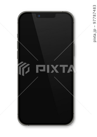 Realistic model smartphone. Smartphone mockup. Device front view. 3D mobile phone with shadow. Vector illustration Realistic model smartphone. Smartphone mockup. Device front view. 3D mobile phone with shadow. Vector illustration 97787483