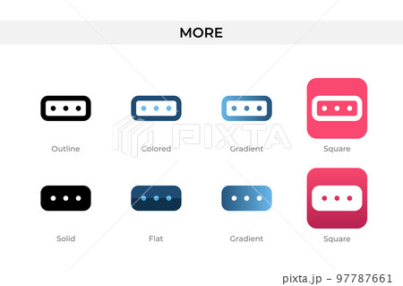 more icon in different style. more vector icons designed in outline, solid, colored, gradient, and flat style. Symbol, logo illustration. Vector illustration 97787661