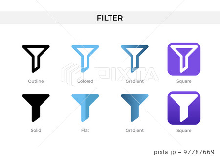 filter icon in different style. filter vector icons designed in outline, solid, colored, gradient, and flat style. Symbol, logo illustration. Vector illustration filter icon in different style. filter vector icons designed in outline, solid, colored, gradient, and flat style. Symbol, logo illustration. Vector illustration 97787669