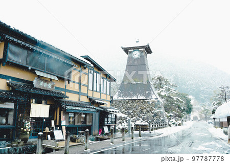 出石の時計台　辰鼓楼の雪景色 97787778