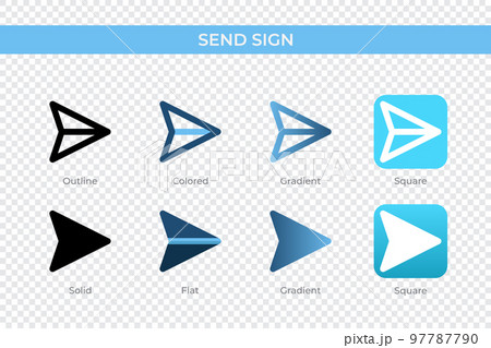 Send Sign icon in different style. Send Sign vector icons designed in outline, solid, colored, gradient, and flat style. Symbol, logo illustration. Vector illustration 97787790