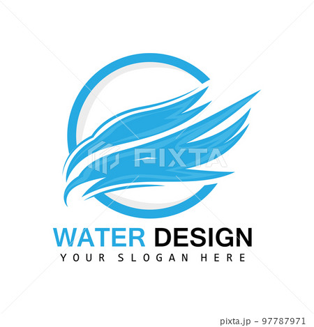 Water Wave Logo, Earth Element Vector, Water Wings Logo Design Style, Brand Icon, Sticker Water Wave Logo, Earth Element Vector, Water Wings Logo Design Style, Brand Icon, Sticker 97787971