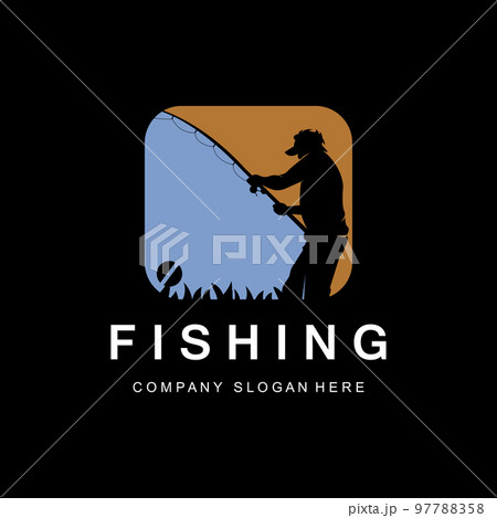 Fishing Logo Design, Fish Hunting Vector Illustration 97788358