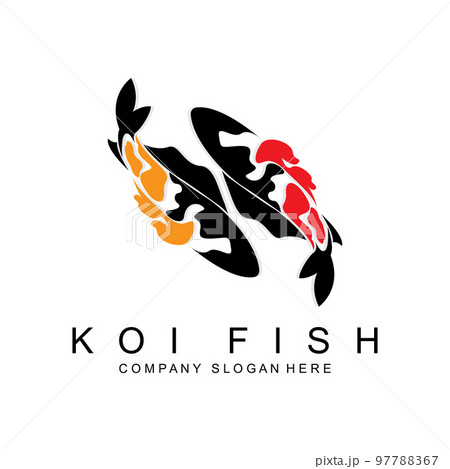 Koi Fish Logo Design, Ornamental Fish Vector, Aquarium Ornament Illustration Brand product 97788367