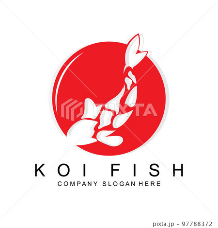 Koi Fish Logo Design, Ornamental Fish Vector, Aquarium Ornament Illustration Brand product 97788372