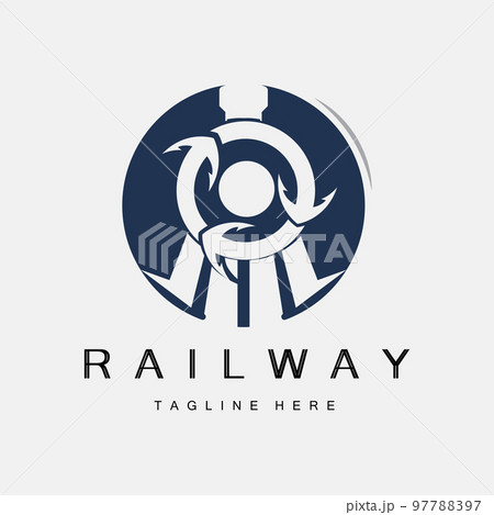 Train Logo Design. Fast Train Track Vector, Fast Transport Vehicle Illustration 97788397