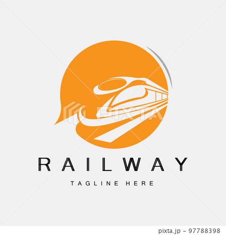 Train Logo Design. Fast Train Track Vector, Fast Transport Vehicle Illustration 97788398