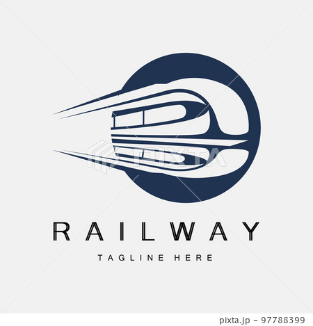 Train Logo Design. Fast Train Track Vector, Fast Transport Vehicle Illustration 97788399
