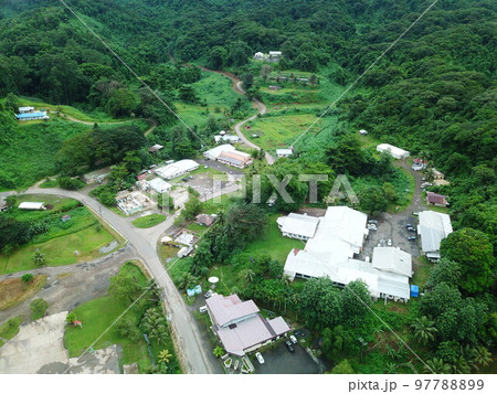 Tofol town drone view at Lelu in Kosrae, Micronesia Tofol town drone view at Lelu in Kosrae, Micronesia 97788899