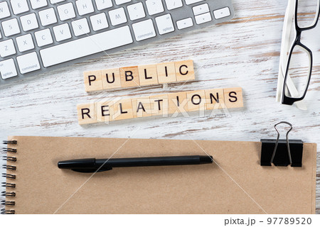 Public relations concept with letters on cubes Public relations concept with letters on cubes 97789520