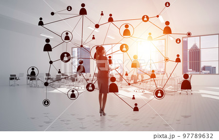 Networking and social communication concept as effective point for modern business 97789632