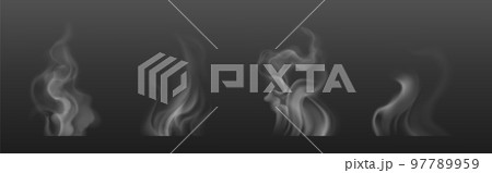 Tea smoke, coffee cup, food steam or vapor clouds 97789959