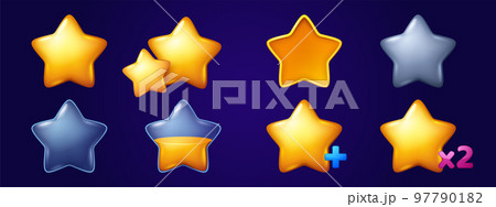 Gold stars icons for game ui interface Gold stars icons for game ui interface 97790182