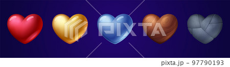 Heart icons, Valentine day romantic symbol of love Heart icons, Valentine day romantic symbol of love 97790193