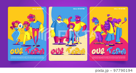 Our team cartoon posters contemporary characters Our team cartoon posters contemporary characters 97790194