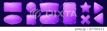 Set of purple sticky slime frames on background 97790211