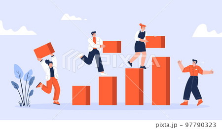 Business team work together, build growth graph Business team work together, build growth graph 97790323