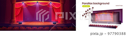 Parallax background with theater stage interior 97790388