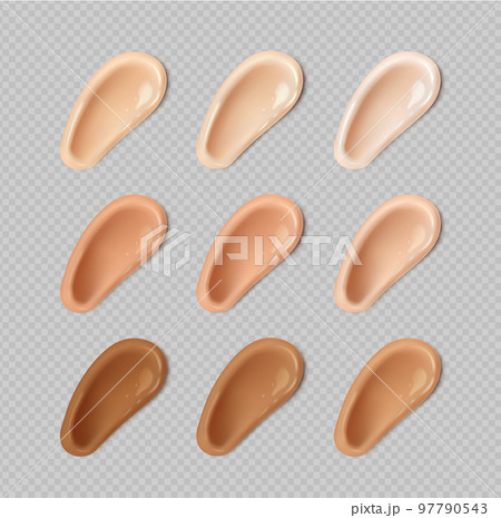 Skin foundation or concealer smear brush strokes Skin foundation or concealer smear brush strokes 97790543