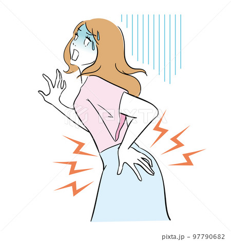 ぎっくり腰で悶絶する女性 97790682