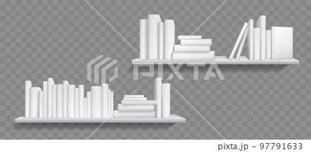 Bookshelves png set on transparent background 97791633