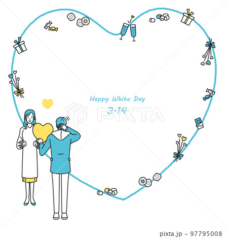 ホワイトデーのフレーム 97795008