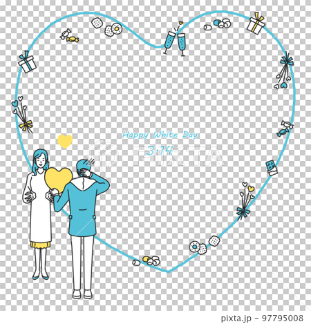 ホワイトデーのフレーム 97795008