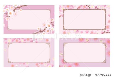 桜 春 花びら フレーム枠 桜 春 花びら フレーム枠 97795333