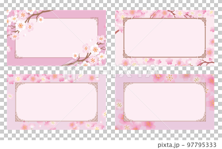 桜 春 花びら フレーム枠 桜 春 花びら フレーム枠 97795333