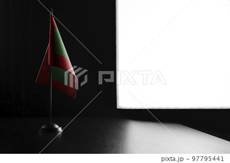 Small national flag of the Maldives on a black background Small national flag of the Maldives on a black background 97795441