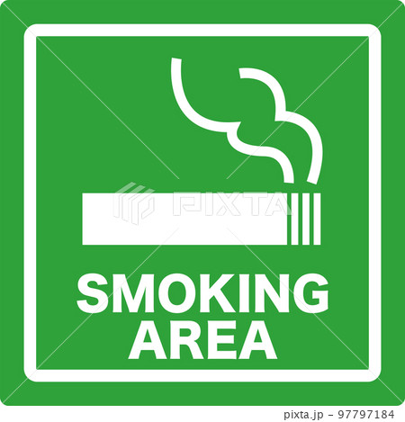 喫煙所のシンプルな緑のイラスト 97797184