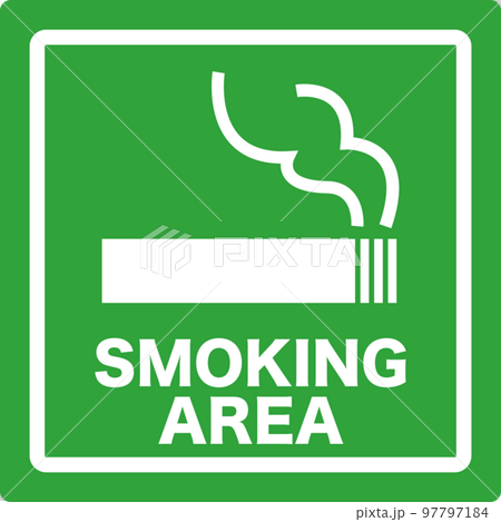 喫煙所のシンプルな緑のイラスト 97797184