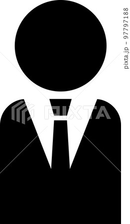 スーツ姿の人のシンプルなモノクロイラスト 97797188