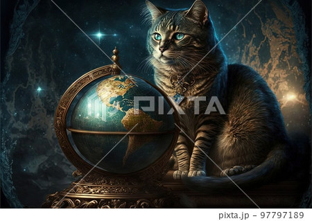 evil cats dominating the world illustration generative ai 97797189