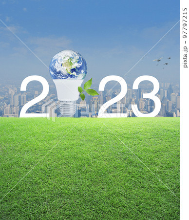 Happy new year 2023 ecology saving power and energy concept, Elements of this image furnished by NASA 97797215