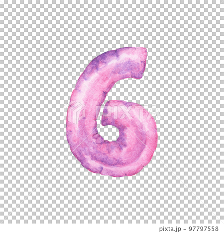 Alphabet numbers. watercolor illustration. 97797558