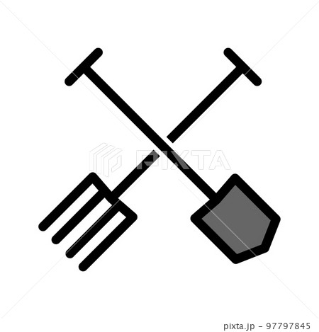 Illustration Vector Graphic of Shovel and Fork Icon 97797845