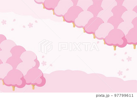 春 さくら 桜 花 フレーム 背景 コピースペース イラスト素材 春 さくら 桜 花 フレーム 背景 コピースペース イラスト素材 97799611