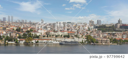 City view from Yavuz Sultan Selim Mosque courtyard overlooking Golden Horn, Istanbul, Turkey City view from Yavuz Sultan Selim Mosque courtyard overlooking Golden Horn, Istanbul, Turkey 97799642