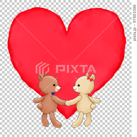 Bears holding hands different colors background heart Bears holding hands different colors background heart 97801086