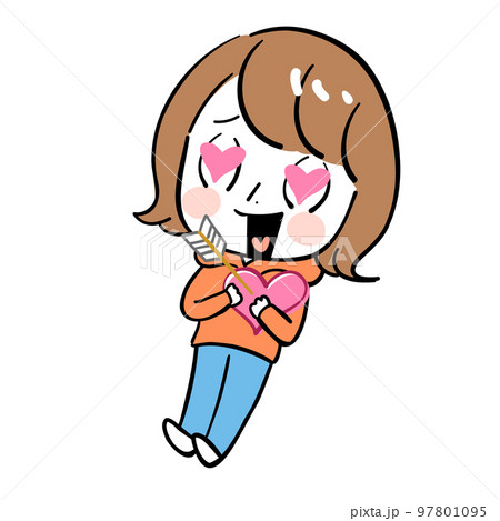 女性　恋　射抜く　笑顔 97801095