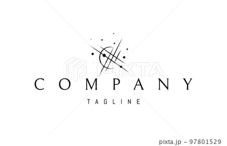 Vector logo on which an abstract image of geometric shapes in the form of open space. 97801529