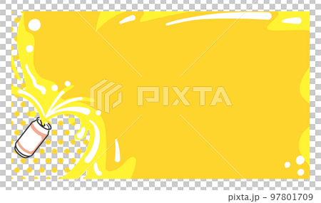 啤酒和泡沫從一罐啤酒插圖素材中飛濺 97801709