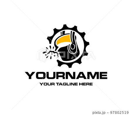 Metallurgy and foundry, iron molten metal pouring in gear, logo design. Heavy industry and engineering, industrial, vector design and illustration Metallurgy and foundry, iron molten metal pouring in gear, logo design. Heavy industry and engineering, industrial, vector design and illustration 97802519